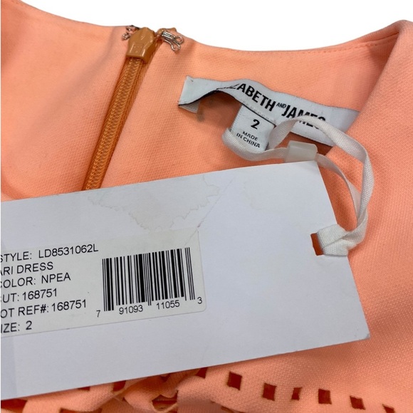 NWT Elizabeth and James Ari Dress in Peach Size 2 - Picture 7 of 10